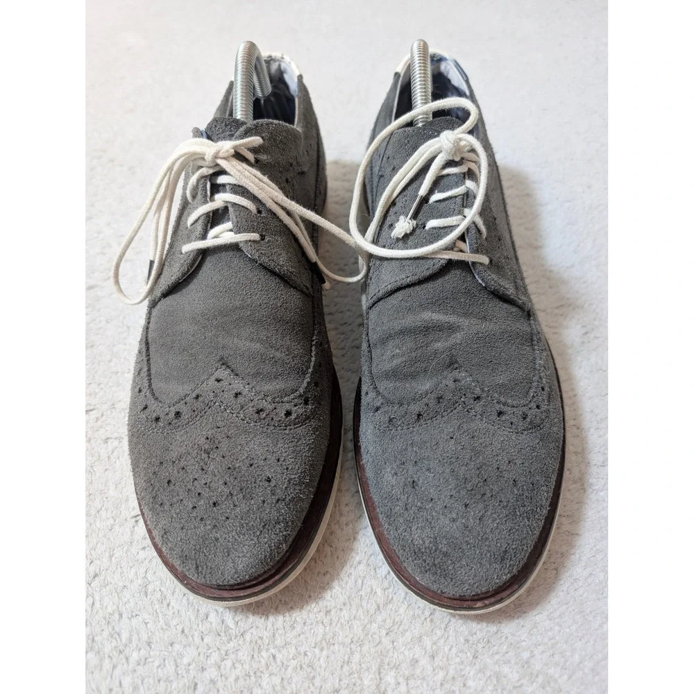 Paisley & Gray Wingtip‎ Oxford Mens 9 Gray Suede Brogue Dress Shoes